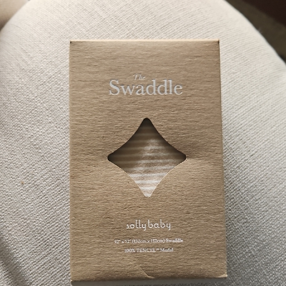 solly baby Cream Stripe Swaddle